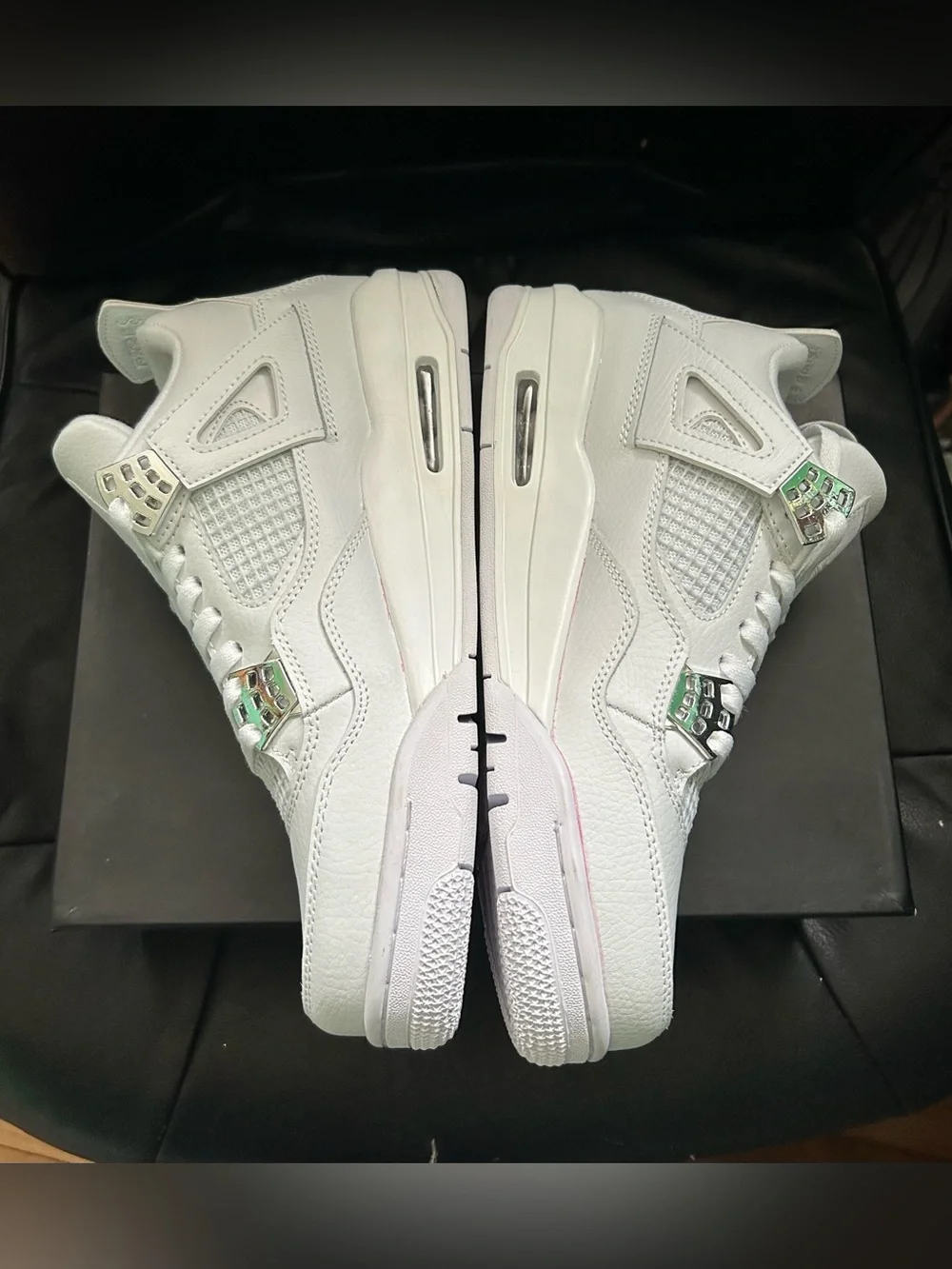 NIB Air Jordan White Leather Retro 4 Sneakers